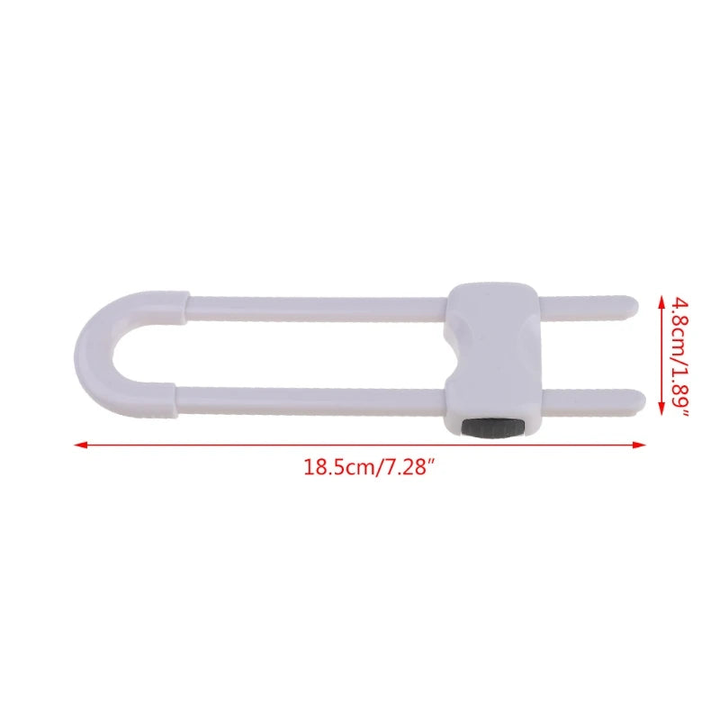 2PCS/Set Drawer Door Cabinet Cupboard Safety Locks. Baby Kids Safety Plastic U Shaped Locks.