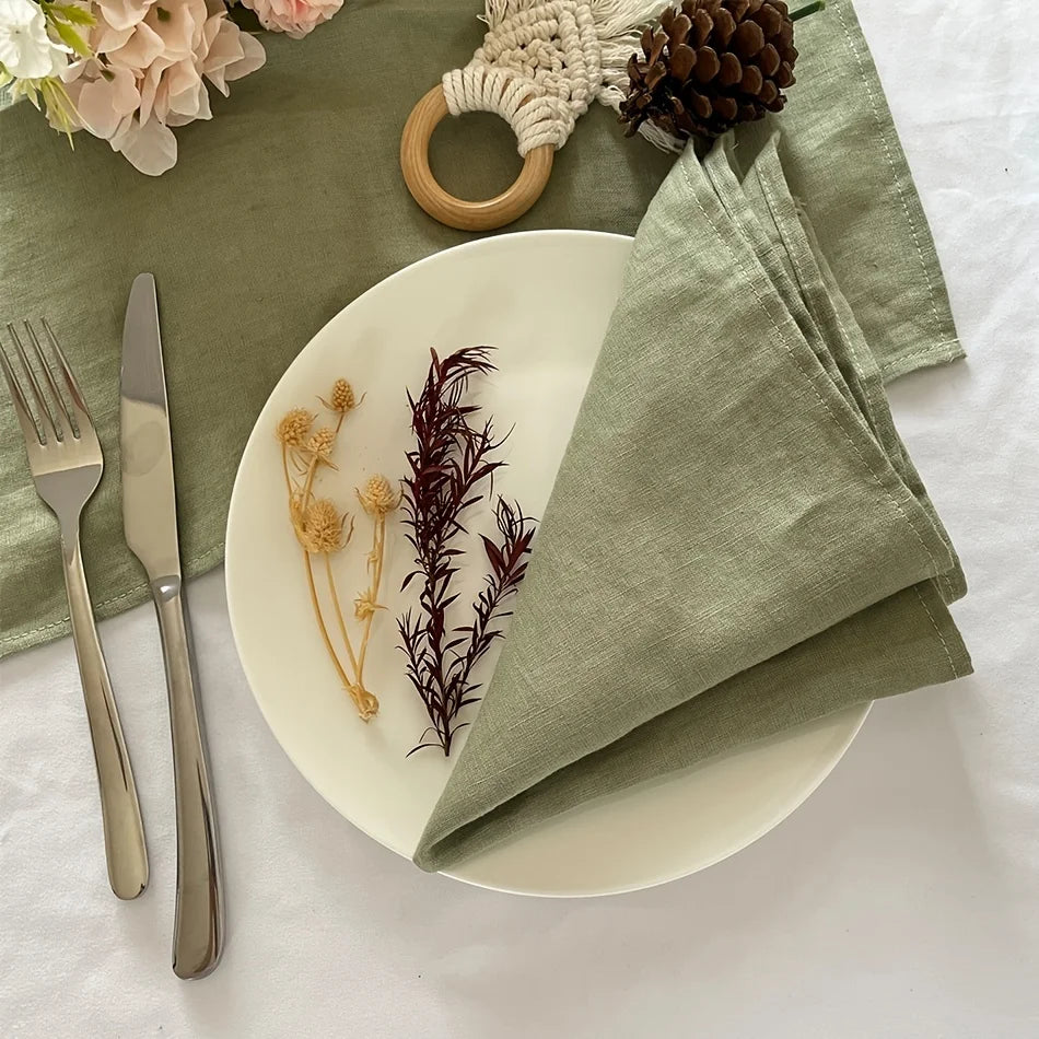 Set Of 6 40x40cm -15.75inx15.75in Table Cloth Napkins. Durable Polyester. Thicken Placemat Reusable for Kitchen Dining  Wedding Decoration.