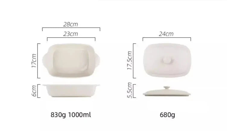 Ceramic Roasting Pan with Lid Option.  Two Ear Baking Pan.