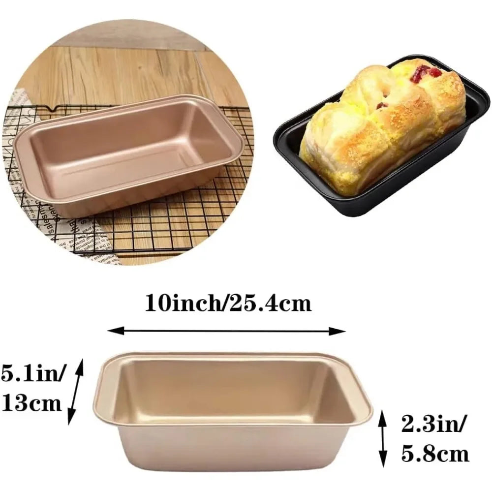 4PCS/SET Bread Loaf Baking Pan Non-Stick Carbon Steel Kitchen Meatloaf Bakeware Mold.