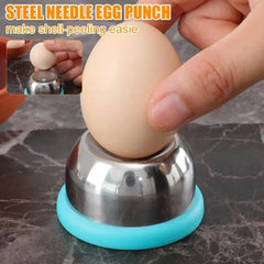 Egg Piercer for Raw Eggs Stainless Steel Needle Egg Punch, Egg Hole Puncher For Easy Peeling Boiled Egg.